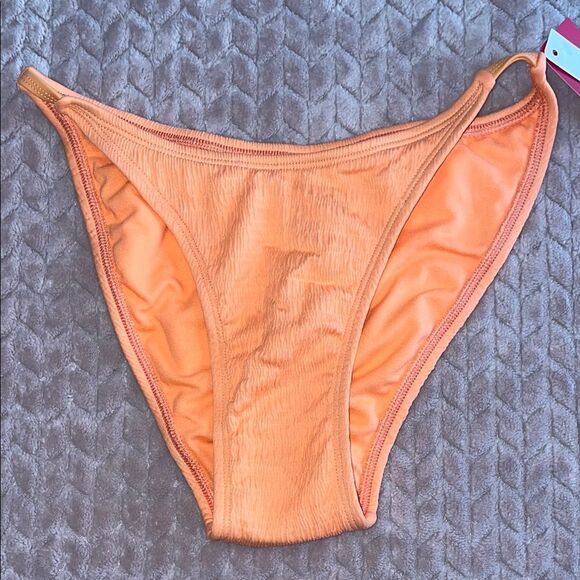 Xhilaration Womens Orange Textured High Leg Scoop Waist - Picture 1 of 5